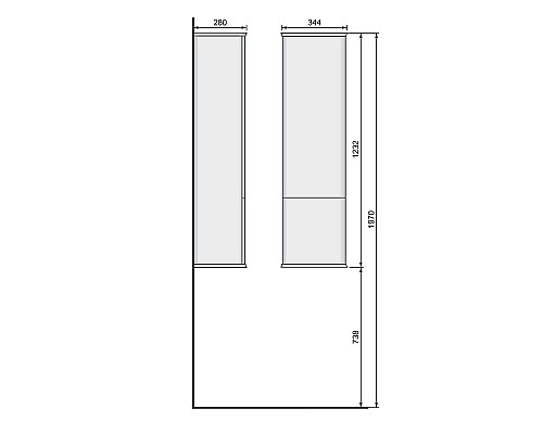 Шкаф пенал Jorno Pastel 35 Pas.04.125/P/W подвесной Белый жемчуг