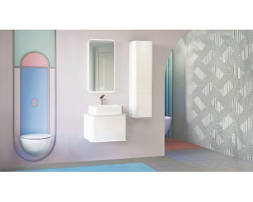 Шкаф пенал Jorno Pastel 35 Pas.04.125/P/W подвесной Белый жемчуг