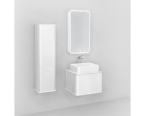 Шкаф пенал Jorno Pastel 35 Pas.04.125/P/W подвесной Белый жемчуг