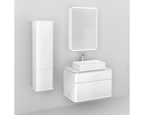 Шкаф пенал Jorno Pastel 35 Pas.04.125/P/W подвесной Белый жемчуг