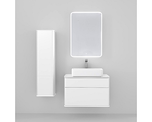 Шкаф пенал Jorno Pastel 35 Pas.04.125/P/W подвесной Белый жемчуг