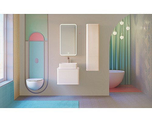 Шкаф пенал Jorno Pastel 35 Pas.04.125/P/W подвесной Белый жемчуг