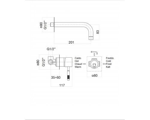 Смеситель для раковины Fiore Xenon 44CR5227 Хром