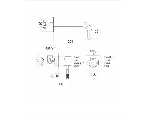 Смеситель для раковины Fiore Xenon 44CR5227 Хром