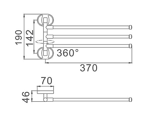 Полотенцедержатель Haiba HB1913 поворотный Хром