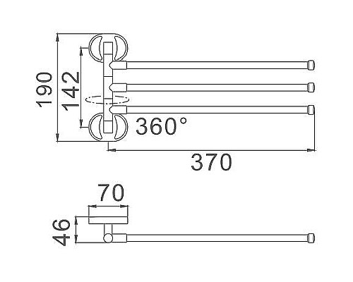 Полотенцедержатель Haiba HB1913 поворотный Хром