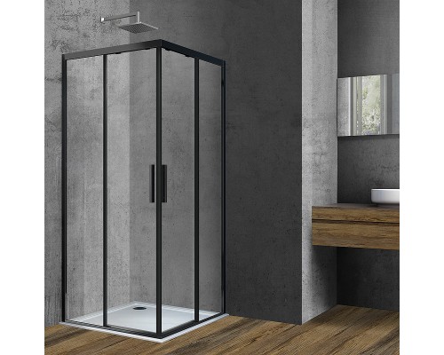 Душевой уголок Vincea Soft 90x90 профиль Черный стекло прозрачное