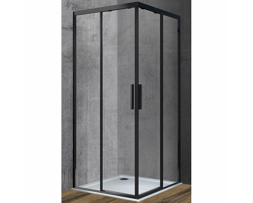 Душевой уголок Vincea Soft 90x90 профиль Черный стекло прозрачное