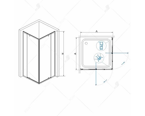 Душевой уголок RGW PA-38 90х90