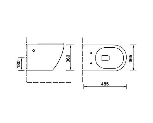 Унитаз SantiLine SL-5005MRB подвесной Белый мрамор с сиденьем Микролифт