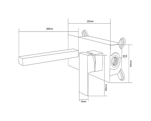 Смеситель для раковины встроенный Swedbe Platta 5501