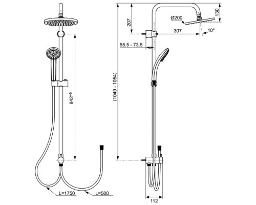 Душевая система Ideal Standard Ideal Rain Soft A5691AA Хром