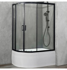 Душевой уголок Royal Bath ВК 120х80 профиль Черный стекло прозрачное