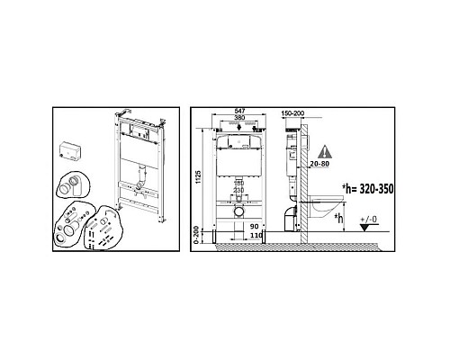 Комплект унитаза с инсталляцией Roca The Gap Round Pack Rimless 893105000 с сиденьем Микролифт без клавиши смыва