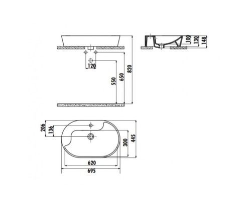Раковина Creavit Topic 70 TP172-00CB00E-AK00 Золото