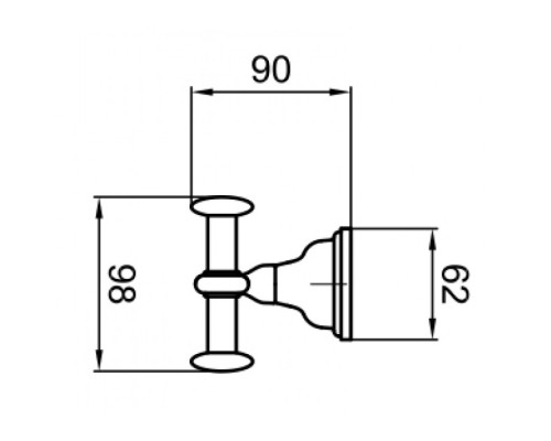 Крючок одинарный Webert Ottocento
