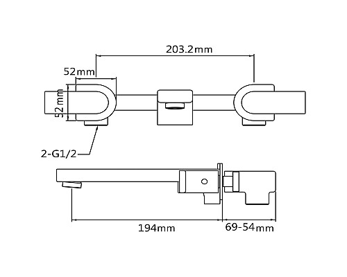 Смеситель для раковины встроенный Swedbe Platta 5503