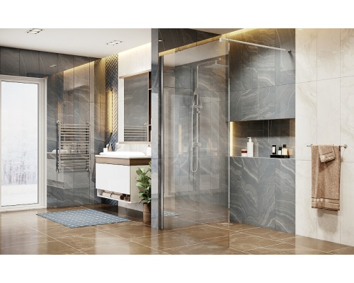 Душевая перегородка Ambassador Walk-in 100х200 15031102 профиль Хром стекло прозрачное