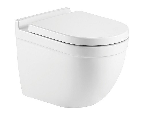 Унитаз CeramaLux 2198MW подвесной Белый матовый с сиденьем Микролифт