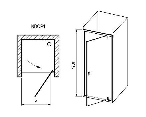 Душевая дверь Ravak Nexty NDOP1-90 03O70C00Z1 профиль Хром стекло Transparent