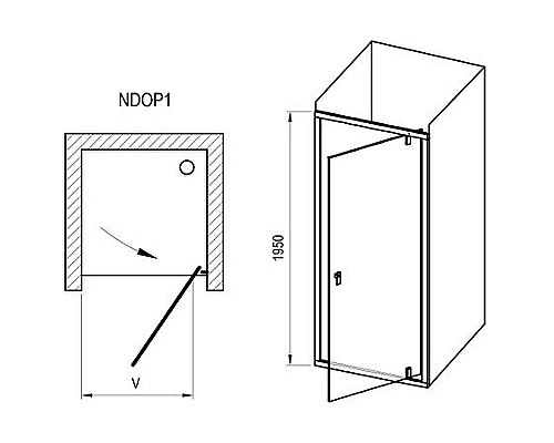 Душевая дверь Ravak Nexty NDOP1-90 03O70C00Z1 профиль Хром стекло Transparent