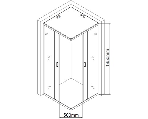 Душевой уголок Aquanet SE-900S 90x90 270063 профиль Хром стекло прозрачное