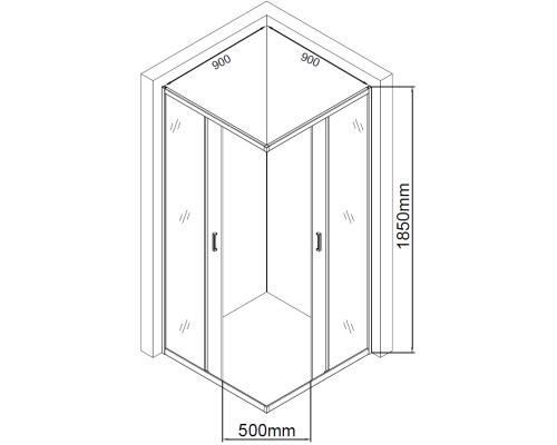 Душевой уголок Aquanet SE-900S 90x90 270063 профиль Хром стекло прозрачное