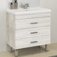 Тумба с раковиной Comforty Никосия 80Н Дуб белый