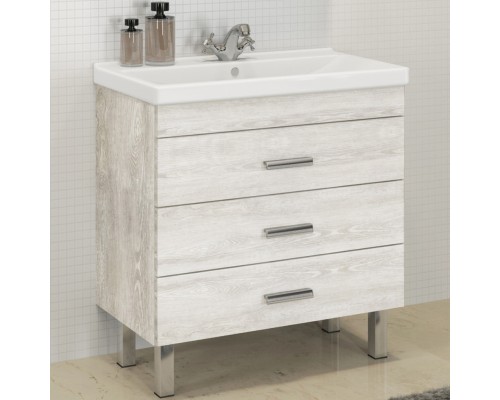 Тумба с раковиной Comforty Никосия 80Н 00004142204 Дуб белый