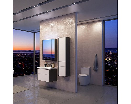 Зеркальный шкаф Roca Ronda 60 ZRU9302968 с подсветкой Белый глянец Антрацит