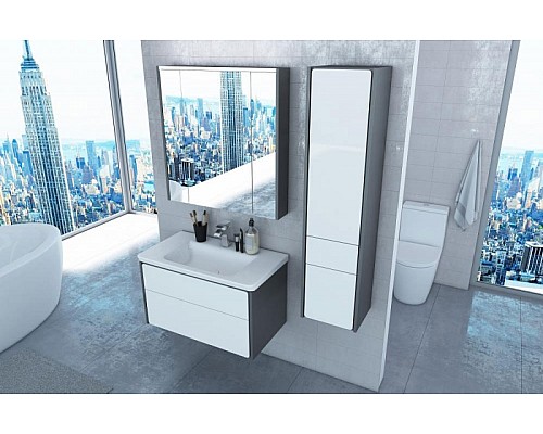 Зеркальный шкаф Roca Ronda 60 ZRU9302968 с подсветкой Белый глянец Антрацит