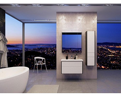 Зеркальный шкаф Roca Ronda 60 ZRU9302968 с подсветкой Белый глянец Антрацит