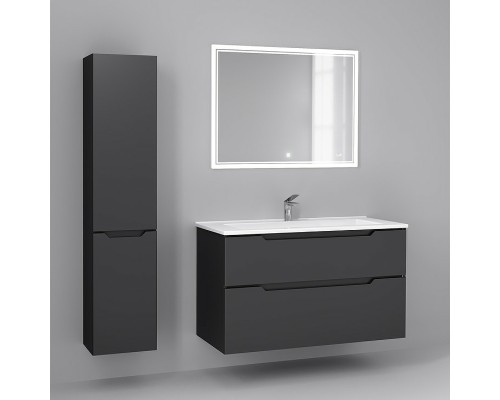 Тумба под раковину Jorno Slide 105 Sli.01.105/P/A подвесная Антрацит