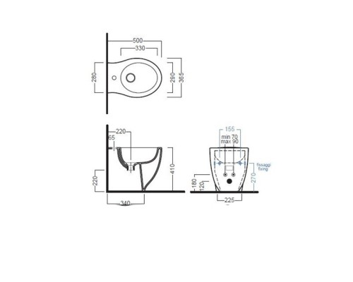 Биде Hatria Le Fiabe Y1E1 Белое