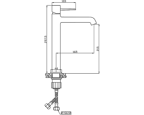 Смеситель для раковины Orange Karl M05-121w Белый