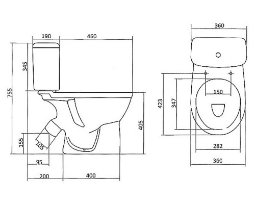 Унитаз Santek Бореаль 1.WH30.2.143 с бачком и сиденьем