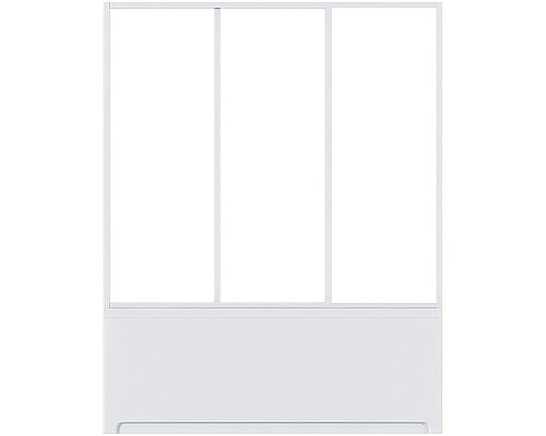 Шторка на ванну Bas Тесса 140 ШТ00070 профиль Белый стекло прозрачное