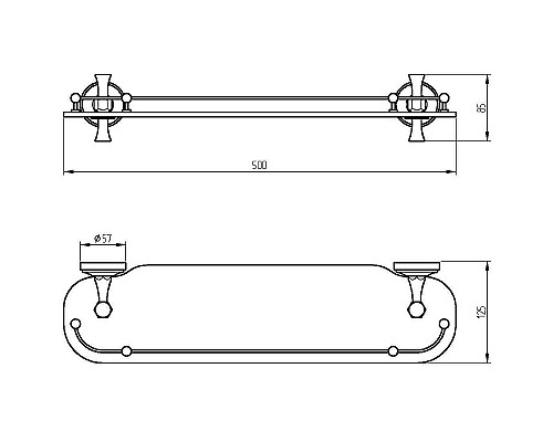 Стеклянная полка Migliore Fortuna 27669 Золото