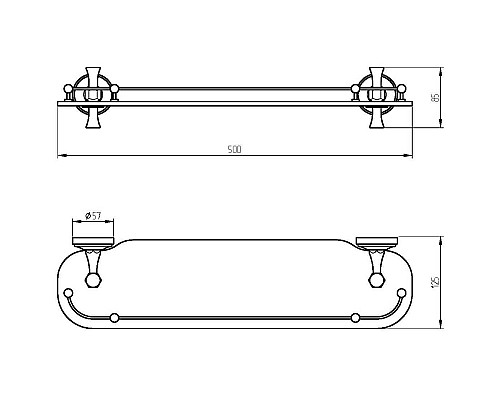 Стеклянная полка Migliore Fortuna 27669 Золото