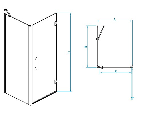 Душевой уголок RGW Hotel HO-045B 90х100 350604590-014 профиль Черный стекло прозрачное