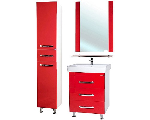 Зеркало Bellezza Рокко 50 4613706030033 с полкой Красное