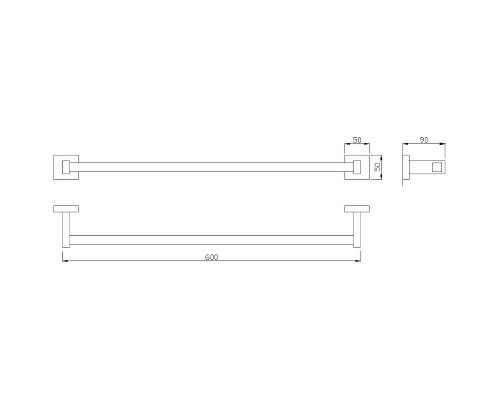 Полотенцедержатель Nofer Classic 09031.S Нержавеющая сталь матовая
