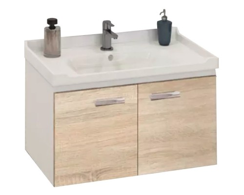Тумба с раковиной Comforty Рига 80 00004139026 подвесная Дуб сонома