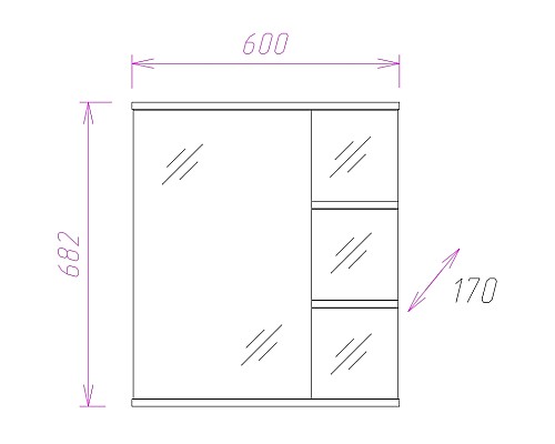 Зеркало Onika Коралл 60.01 206001 с подсветкой Белое