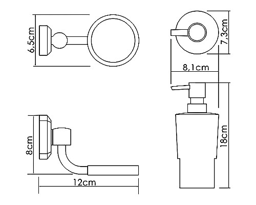 Дозатор для жидкого мыла WasserKRAFT K-28199 Хром Белый