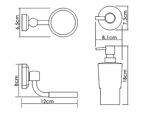 Дозатор для жидкого мыла WasserKRAFT K-28199 Хром Белый