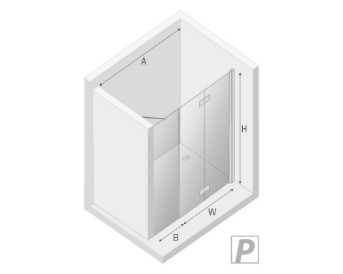 Душевая дверь NEW TRENDY NEW SOLEO PLUS R 120x195 (хром)