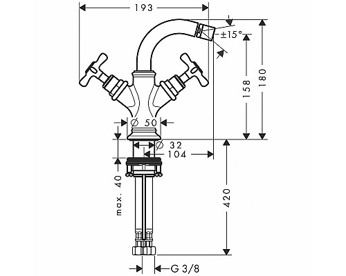 Смеситель для биде Axor Montreux 16520820 Шлифованный никель