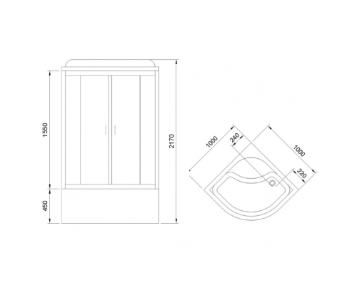 Душевая кабина Royal Bath NRW 100x100 с гидромассажем