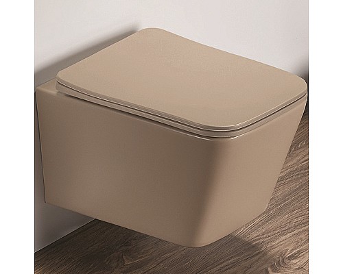 Унитаз CeramaLux 5170MC подвесной Капучино матовый с сиденьем Микролифт